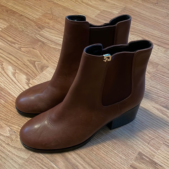 Tory Burch Brown Leather Booties - Picture 1 of 5